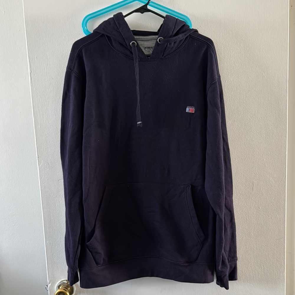 Blue Pullover Hoodie with Soft Fleece Material